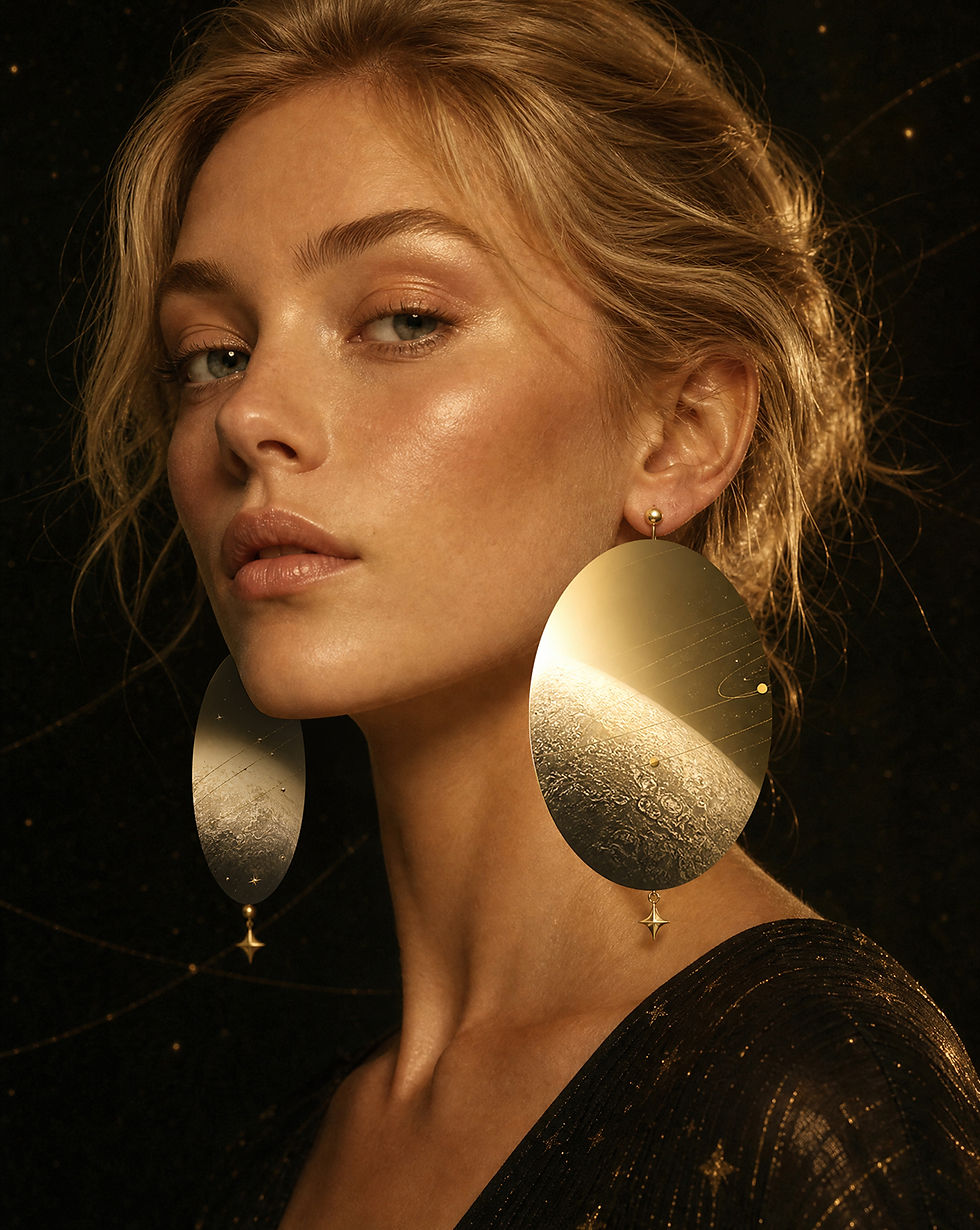 Miniatyrbilde: X Luna 18k Gold Artisan Earrings