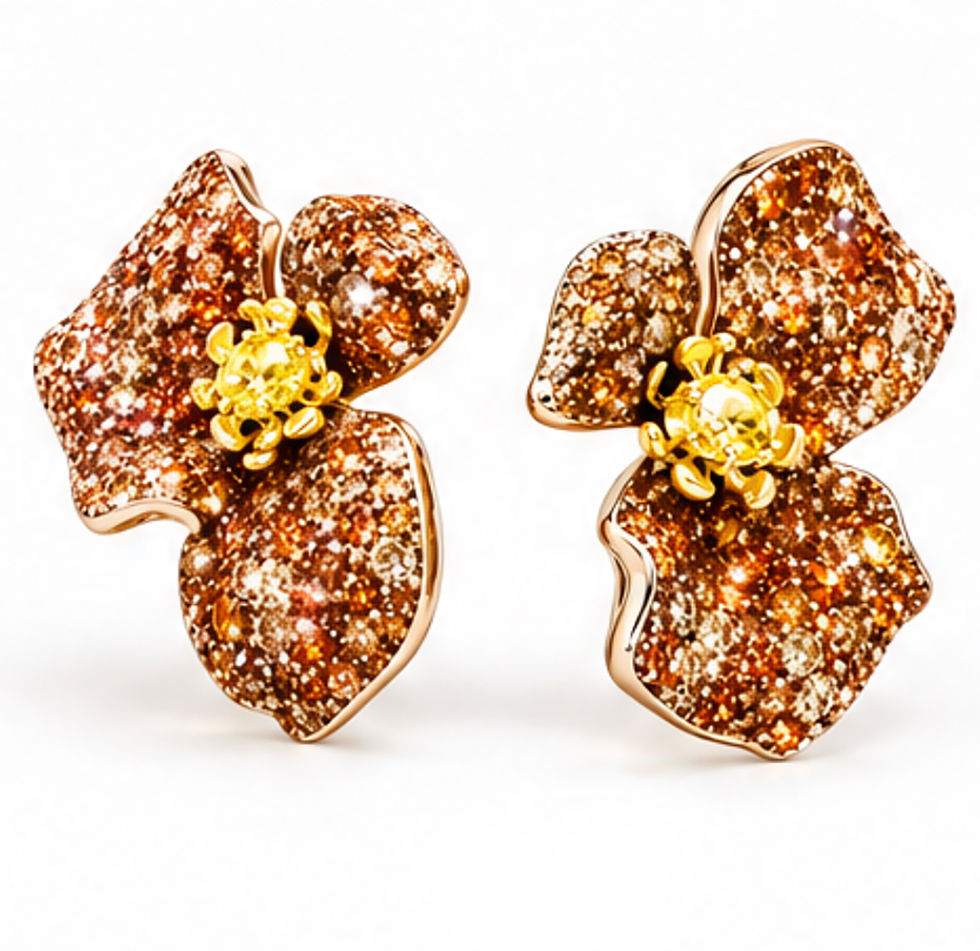 Miniaturebillede: X PANSY COGNAC DIAMONDS EARRINGS