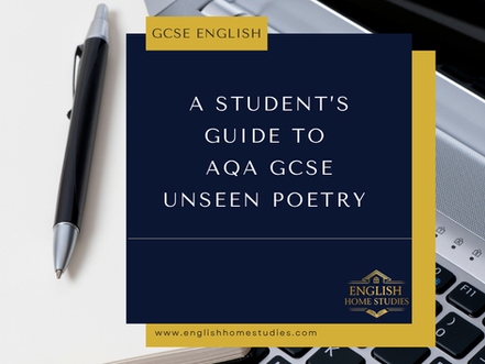 Student guide to AQA GCSE unseen poetry revision for English Literature