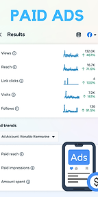 Paid ads analytics dashboard showing campaign performance, created by Ronda Media for clients in East Stroudsburg, PA