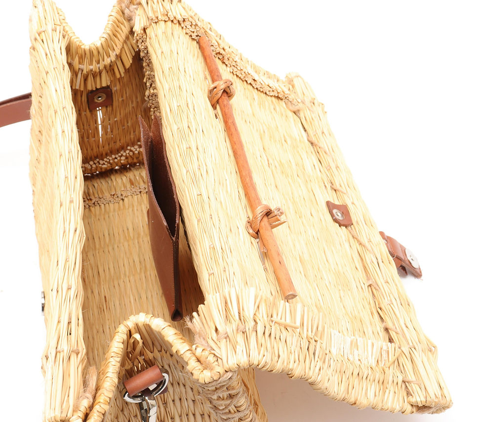 Thumbnail: Toino Abel Portuguese Designer Straw Handbag