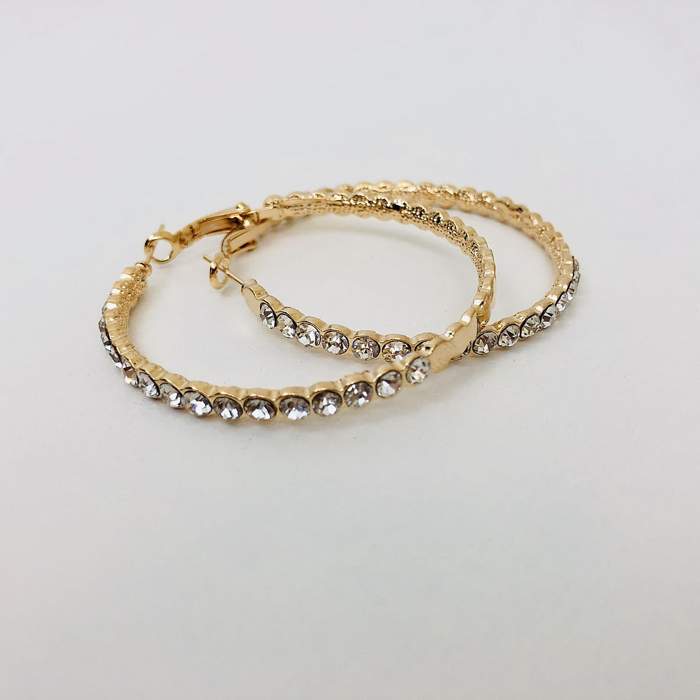 Thumbnail: 2 Earring Pack- gold & Diamond hoops