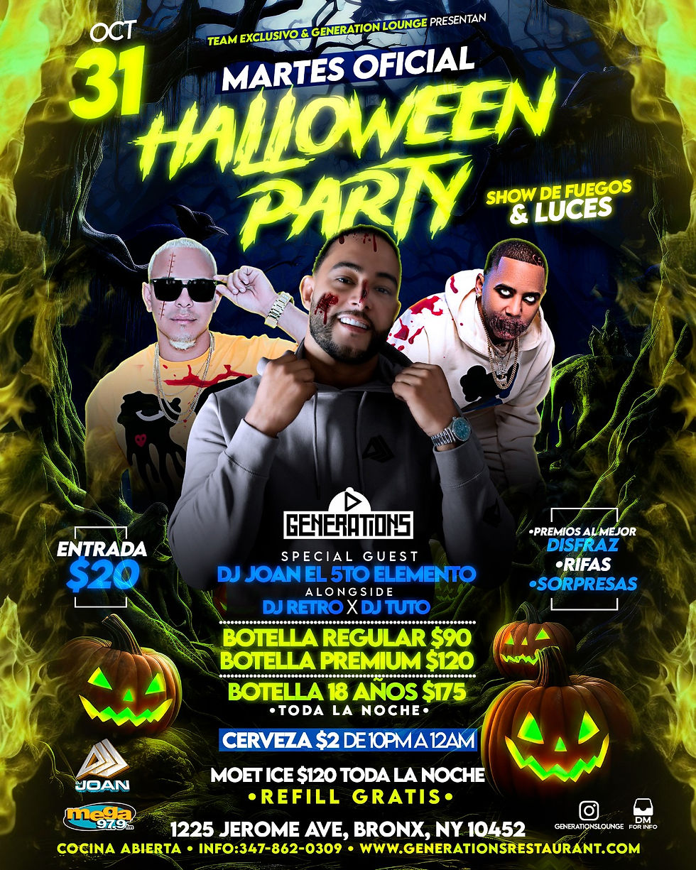 DJ JOAN EL 5TO ELEMENTO X DJ RETRO X DJ TUTO HALLOWEEN PARTY!!