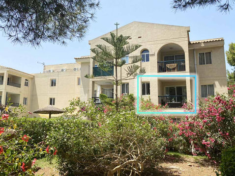 The Tamarells complex with a view of the garden