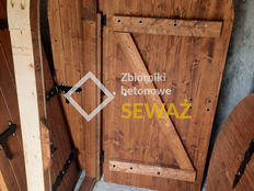 Drewniane drzwi do piwnicy półokrągłej - 4cm modrzew