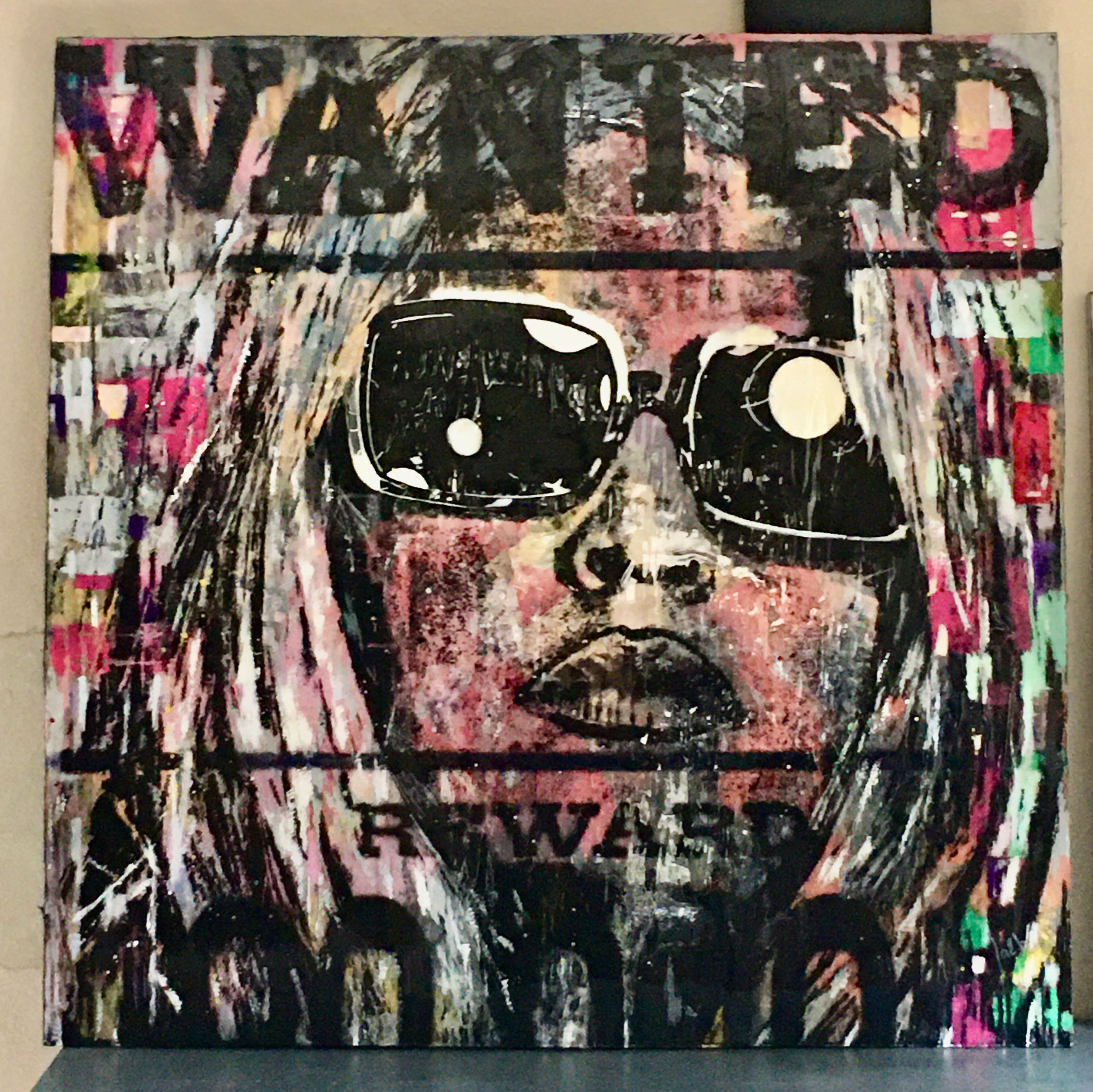 « Reward », techniques mixtes sur affichage urbain résiné, 90x90 cm
