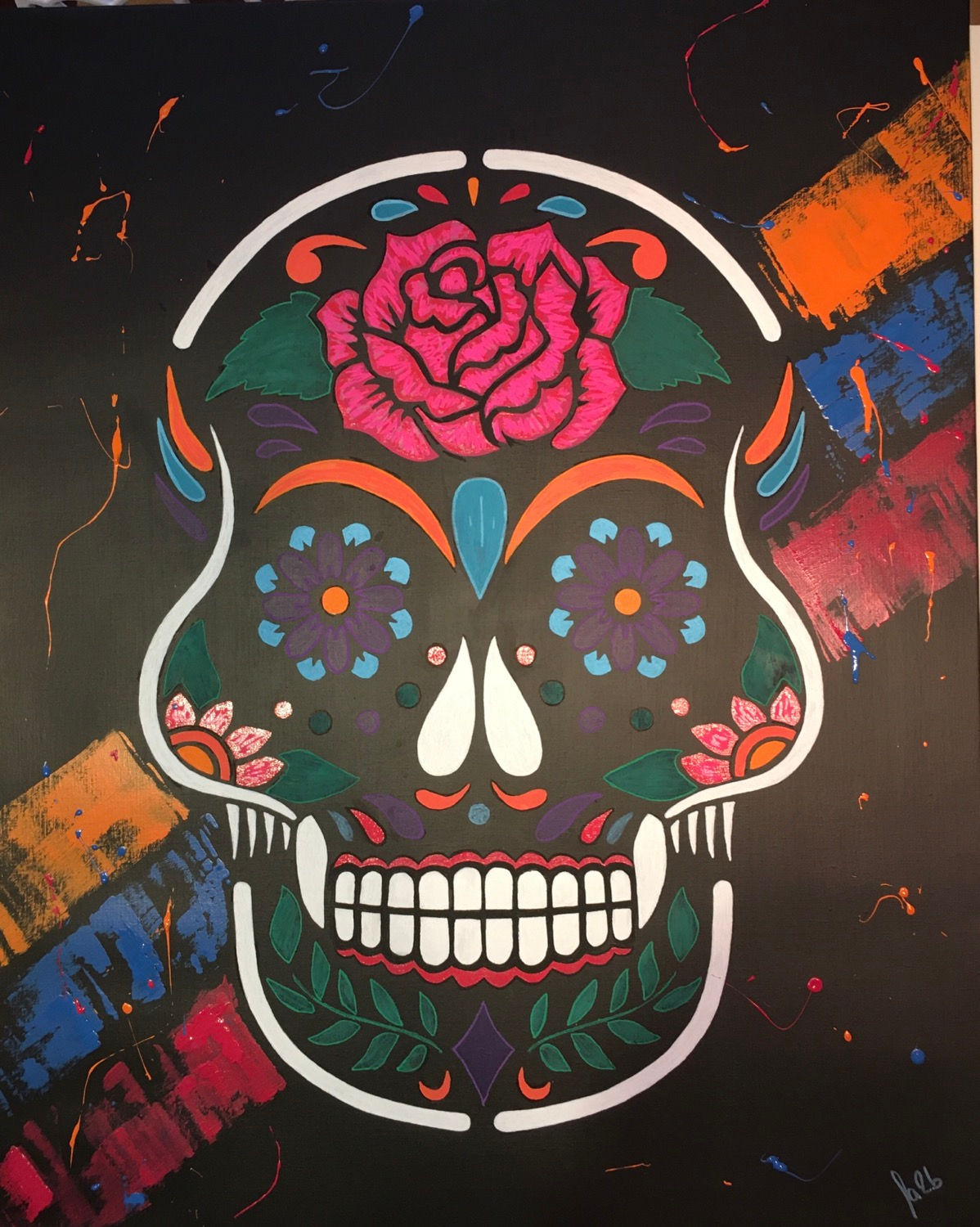 Calavera (92/73 cm), acrylique sur toile