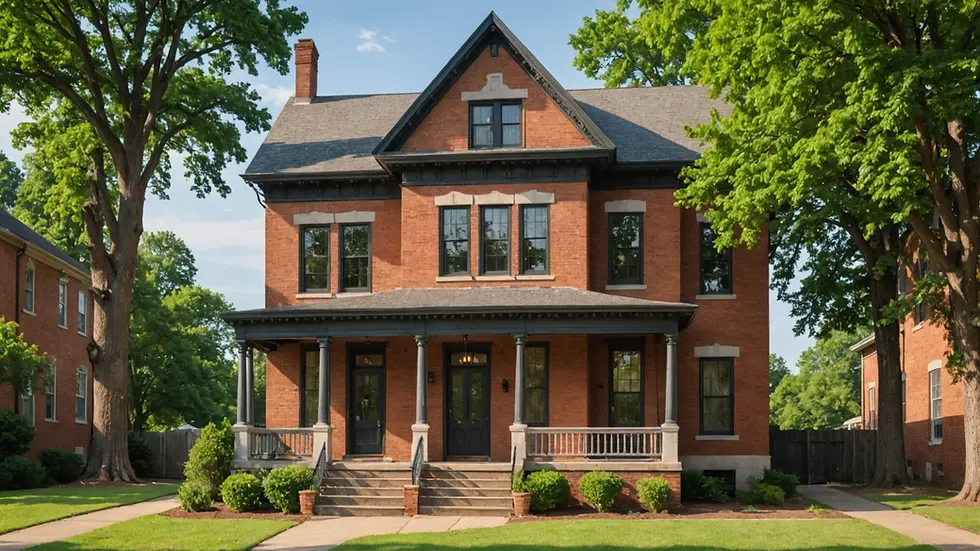 Eye-level view of a beautifully restored historic home in a Birmingham neighborhood