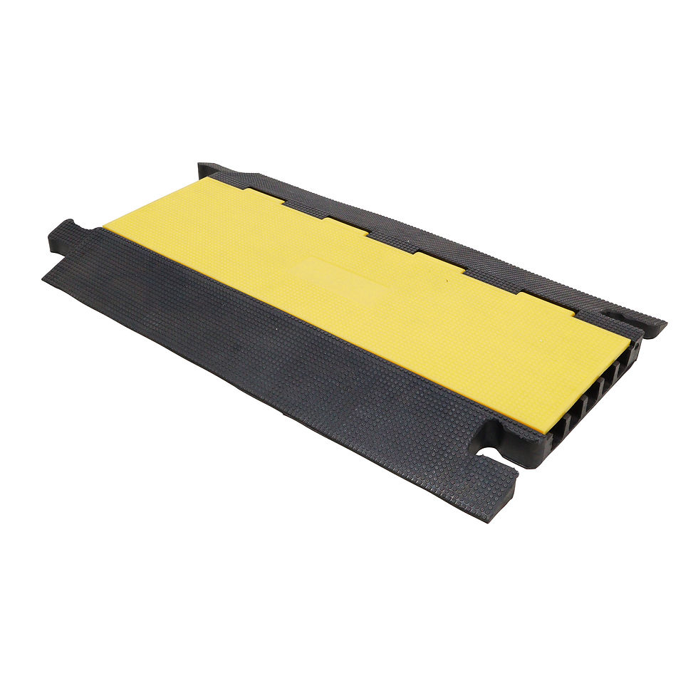 Thumbnail: 5-Channel Rubber Cable Protector Ramp Speed Bump Cover Indoor Outdoor
