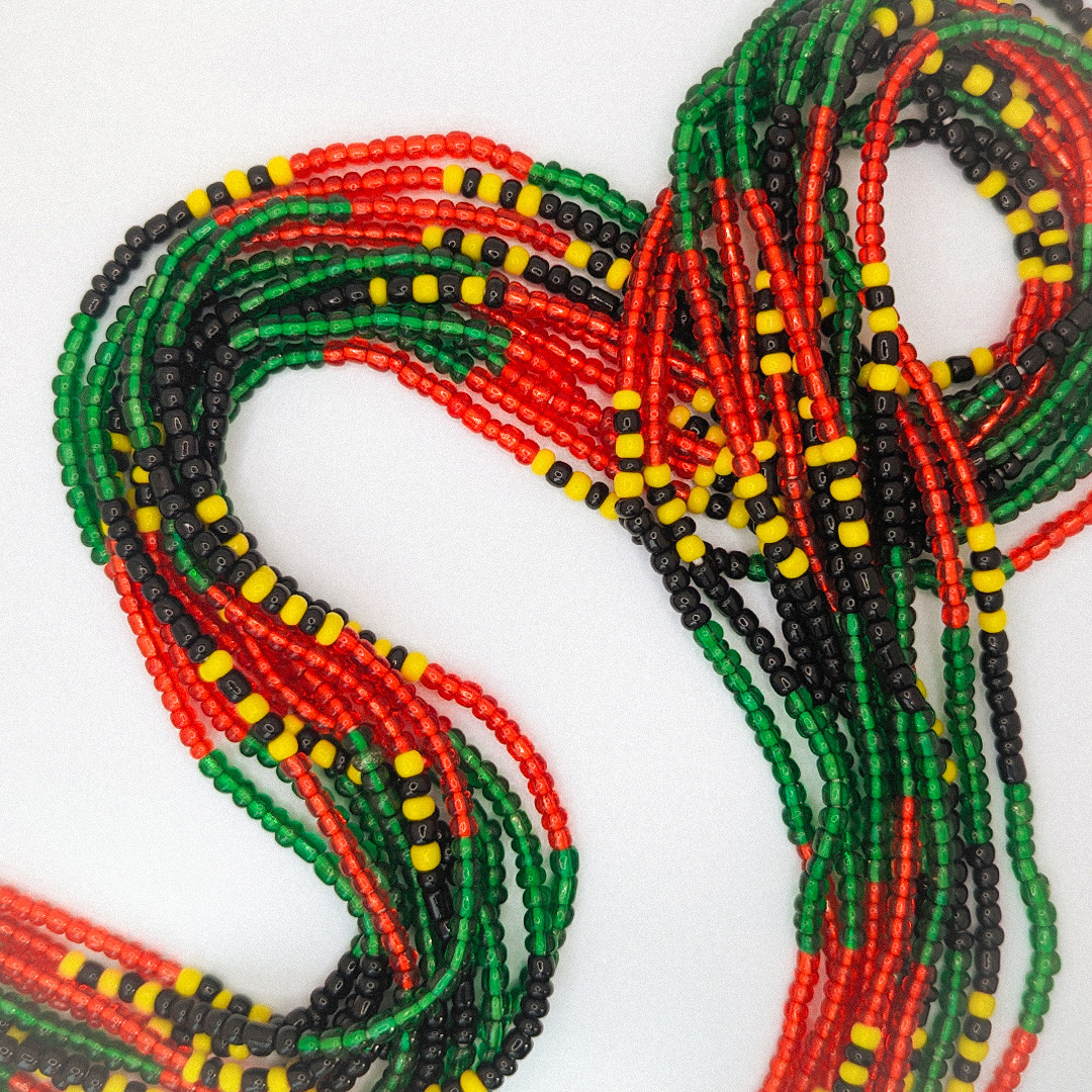 Red/Green/Black Pan-African Spirited Waist Beads