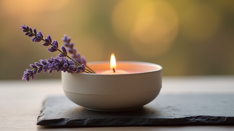 Bougie et lavande pour un rituel du soir