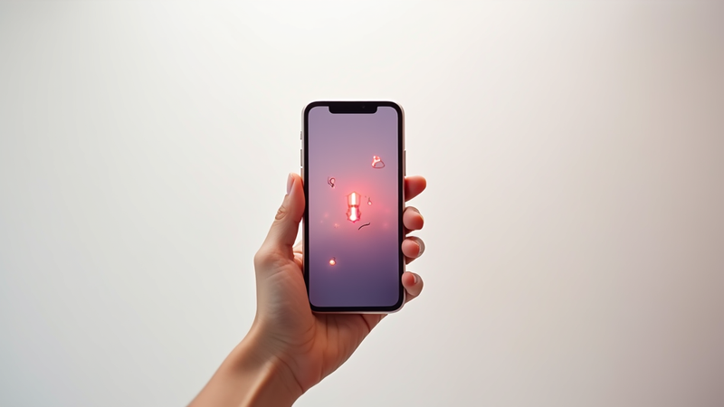 Main tenant un smartphone affichant un point d'exclamation