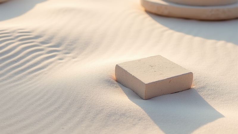 Bloc rectangulaire sur sable ondulé