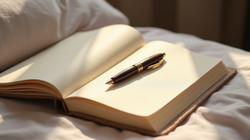 Journal de rêves ouvert avec stylo