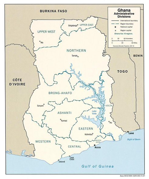 kart-over-ghana-viser-regioner-og-distri