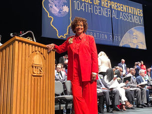 State Representative Camille Y. Lilly is sworn in at the 104th Illinois General Assembly.