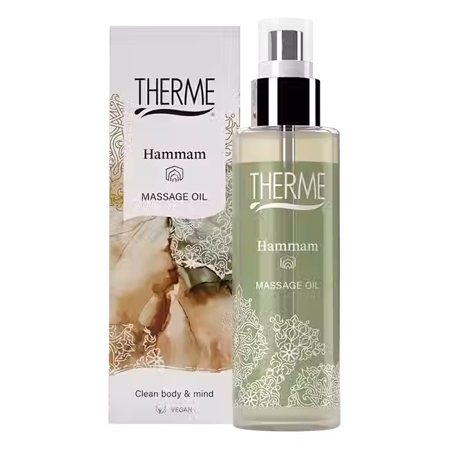 Olejek do masażu Therme Hammam – relaksująca formuła z orientalnym aromatem dla głębokiego odprężenia ciała i umysłu.
