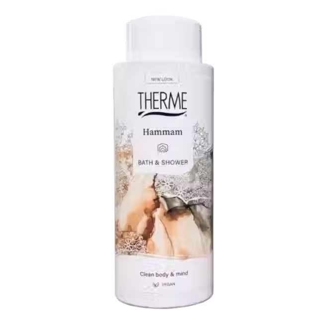 Piana do kąpieli i pod prysznic Therme Hammam – butelka 500 ml z orientalnym designem i formułą wegańską.