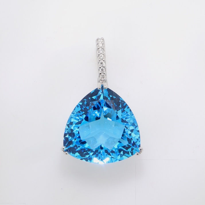 Diamond semi-mounting pendant triangular custom jewelry fine jewelry wholesale gemstone setting gold