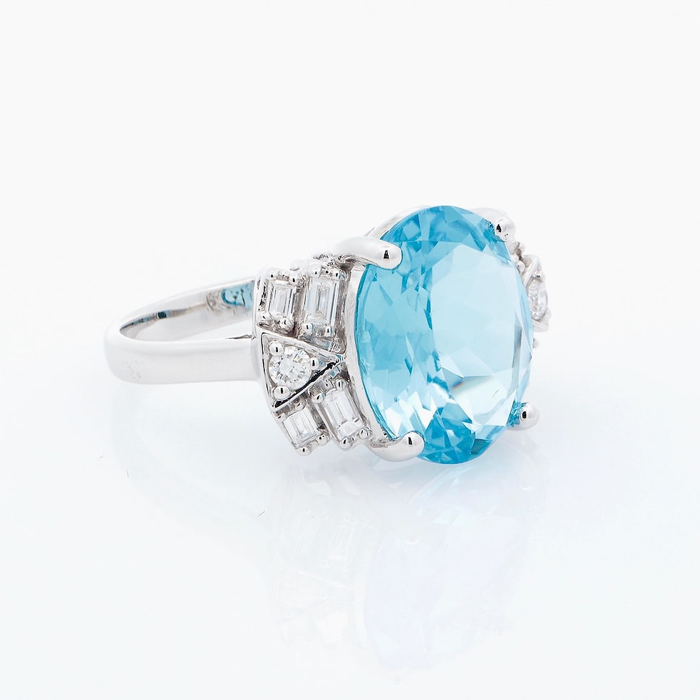 Thumbnail: Art Deco engagement ring setting with geometric mixed-cut diamond clusters in fine gold.