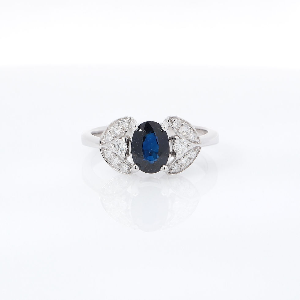 Custom gold gemstone semi-mounting ring with diamonds, wholesale fine jewelry.