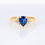 Thumbnail: Pear-shaped sapphire diamond ring with brilliant diamond accents