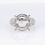 Thumbnail: Gold semi-mounting ring for oval cut center stone with pavé diamond sides