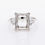 Thumbnail: Art Deco diamond engagement ring semi-mount with baguette diamonds in fine gold.