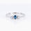 Thumbnail: Elegant pear sapphire trilogy ring with round diamonds