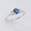 Thumbnail: Oval blue sapphire ring with diamond accents in premium setting