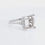 Thumbnail: Art Deco diamond engagement ring semi-mount with baguette diamonds in fine gold.
