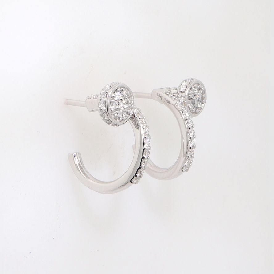 Thumbnail: Diamond curved stud earrings gold jewelry wholesale fine jewelry pavé diamonds