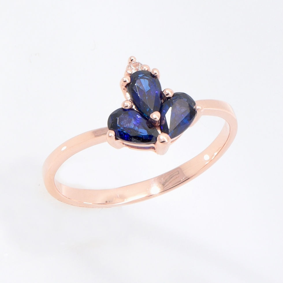 Thumbnail: Romantic heart-shaped sapphire ring in gold with diamonds - custom fine jewelry by SVS Jewelry Bangkok
