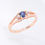 Thumbnail: Elegant blue sapphire diamond ring with three-stone design