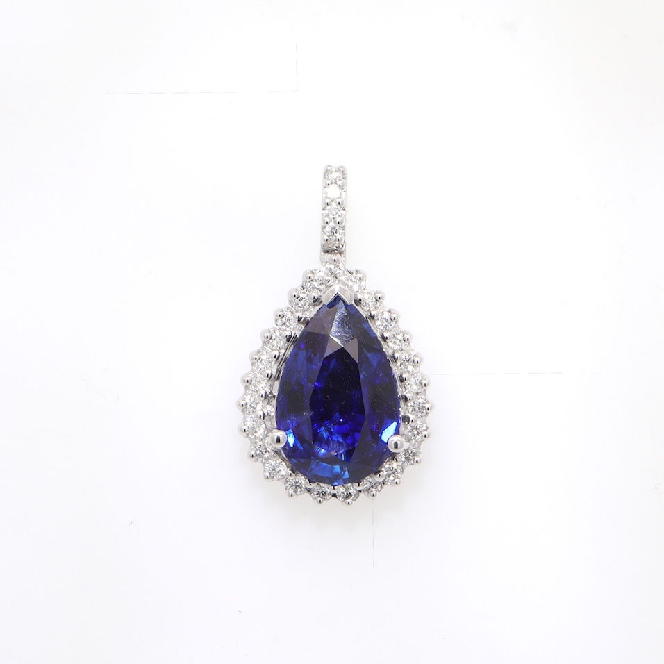 Diamond halo semi-mounting pendant teardrop custom jewelry fine jewelry wholesale gemstone setting gold