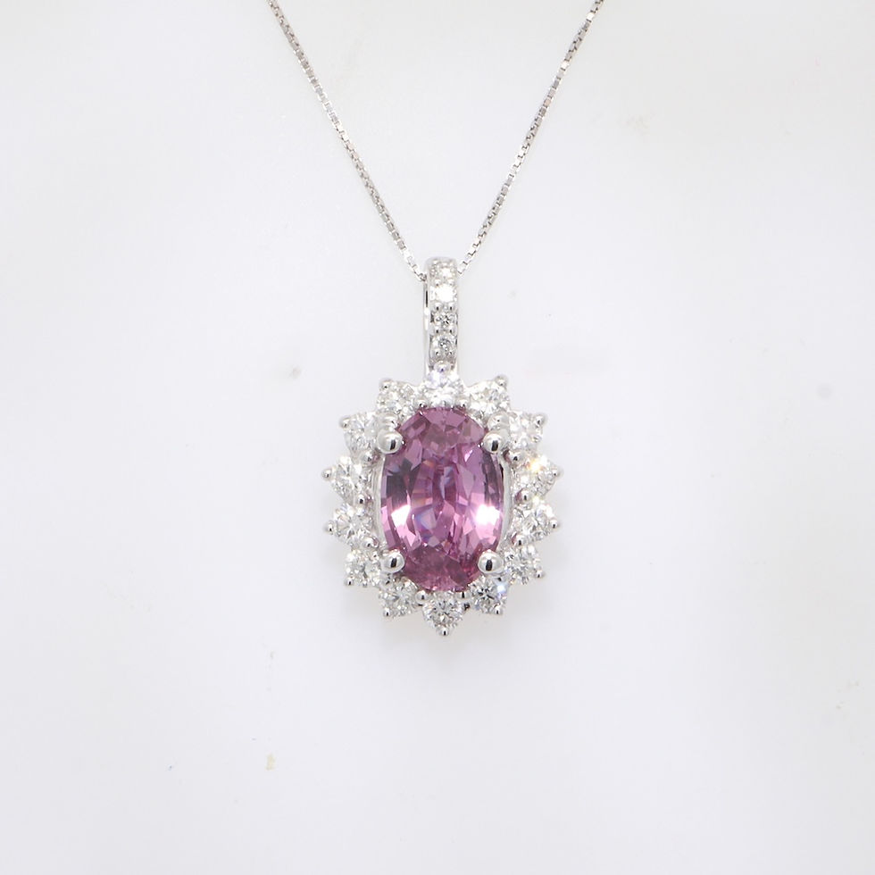 Semi-mounting oval pendant necklace diamond halo gold chain fine jewelry gemstone necklace