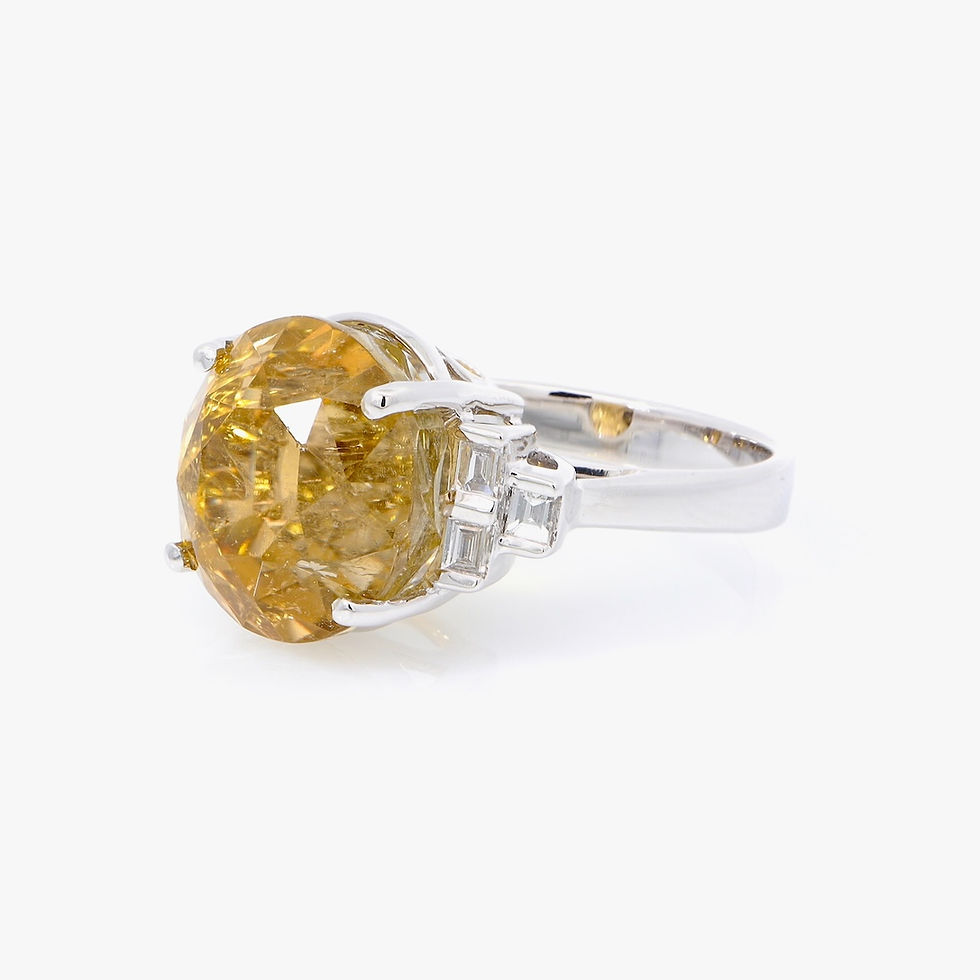 Art Deco engagement ring setting with stepped baguette diamonds in a bold, architectural design.