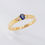 Thumbnail: Blue sapphire diamond ring in fine gold with oval sapphire and diamond accents
