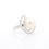 Thumbnail: Pearl diamond ring gold flowing ribbon design fine jewelry wholesale with cascading diamond setting