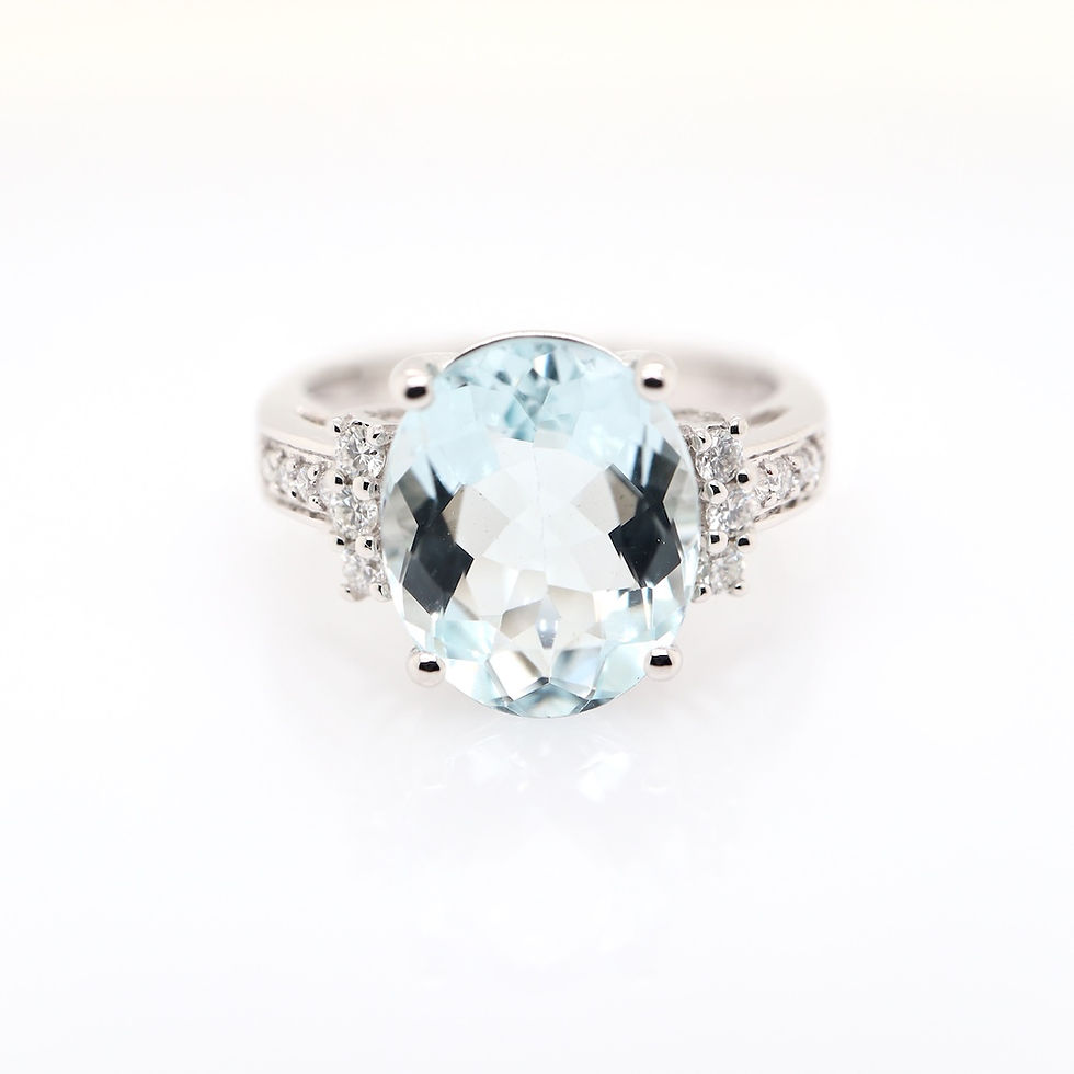 Thumbnail: Diamond engagement ring setting with pavé band and diamond clusters for an oval stone in gold.
