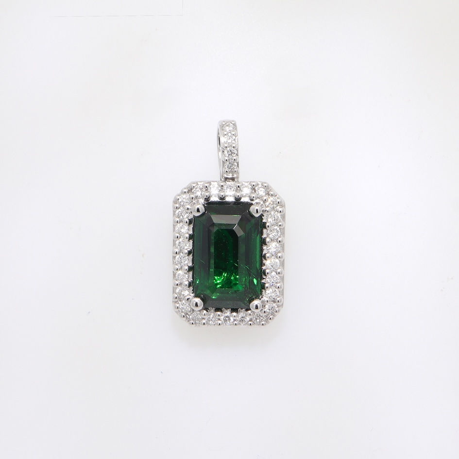 Diamond halo semi-mounting pendant custom jewelry fine jewelry wholesale gemstone setting gold
