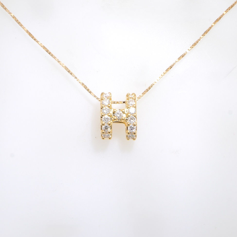 Diamond initial H necklace gold custom jewelry fine jewelry wholesale personalized pendant