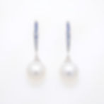Wholesale gemstone jewelry sapphire diamond pearl drop earrings gold setting fine jewelry