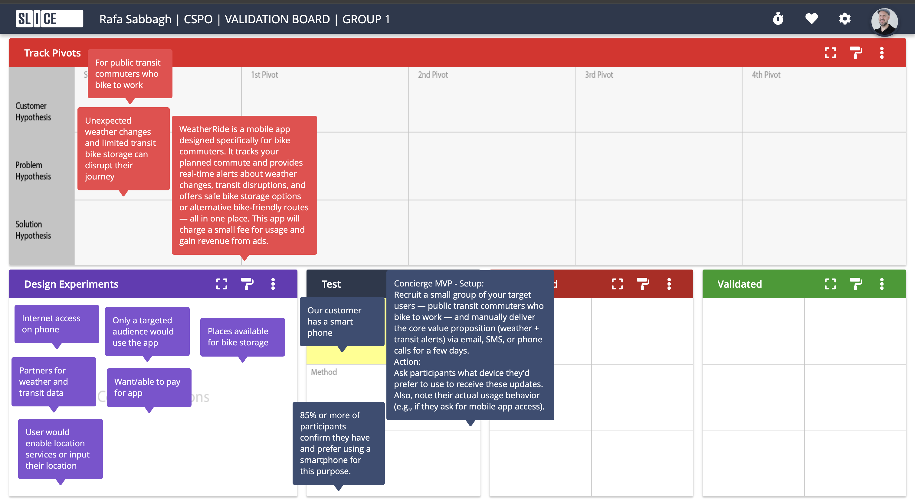 CSPO class board example 1