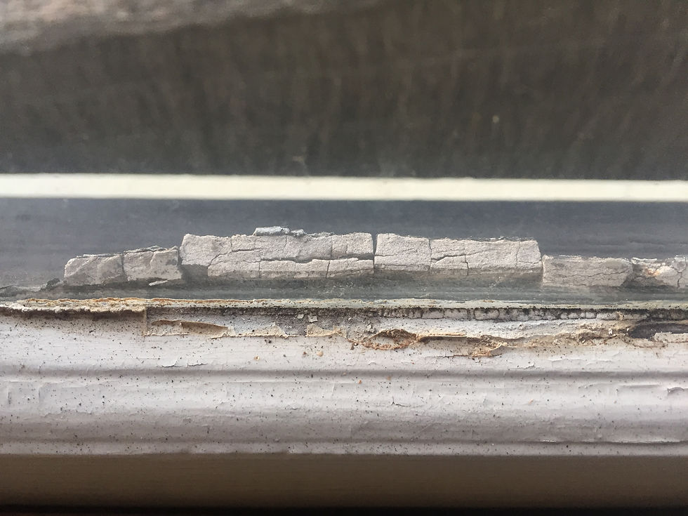 Putty delaminating