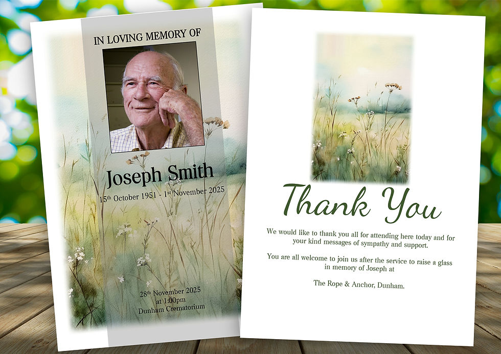 Thumbnail: Countryside Funeral Order of Service Booklet from Chapel Lane Memorial