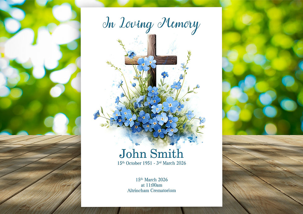 Traditional Cross Funeral Booklet Design