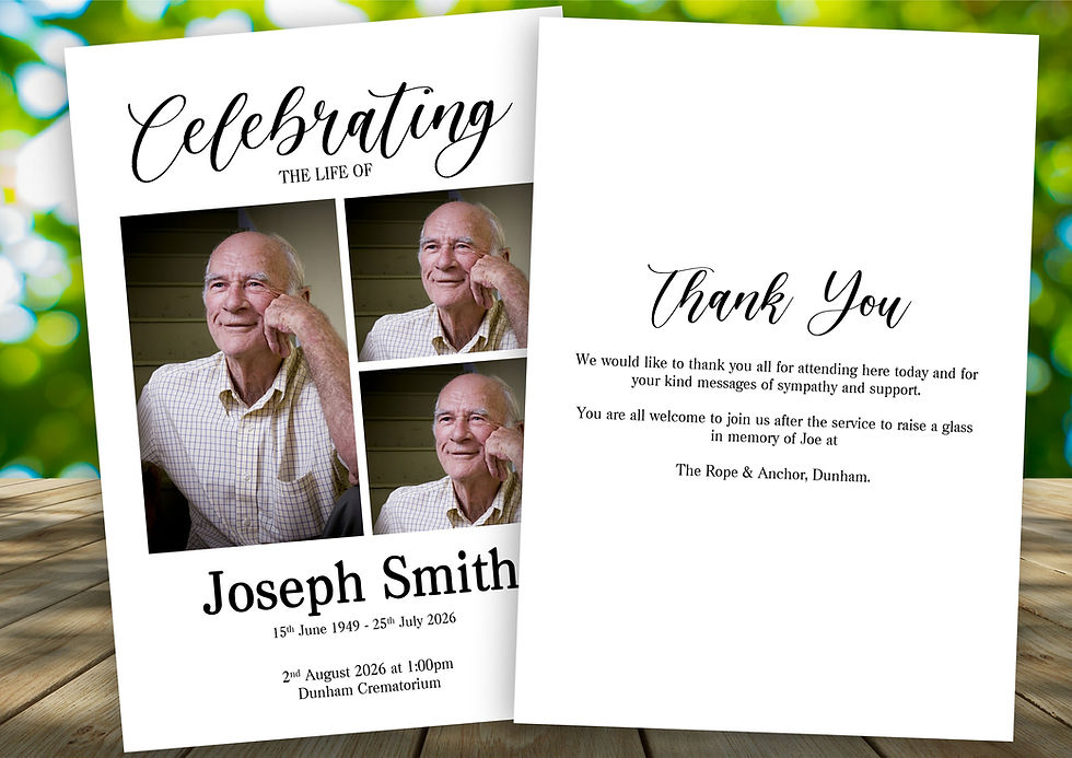 Thumbnail: Photo Collage Funeral Order of Service