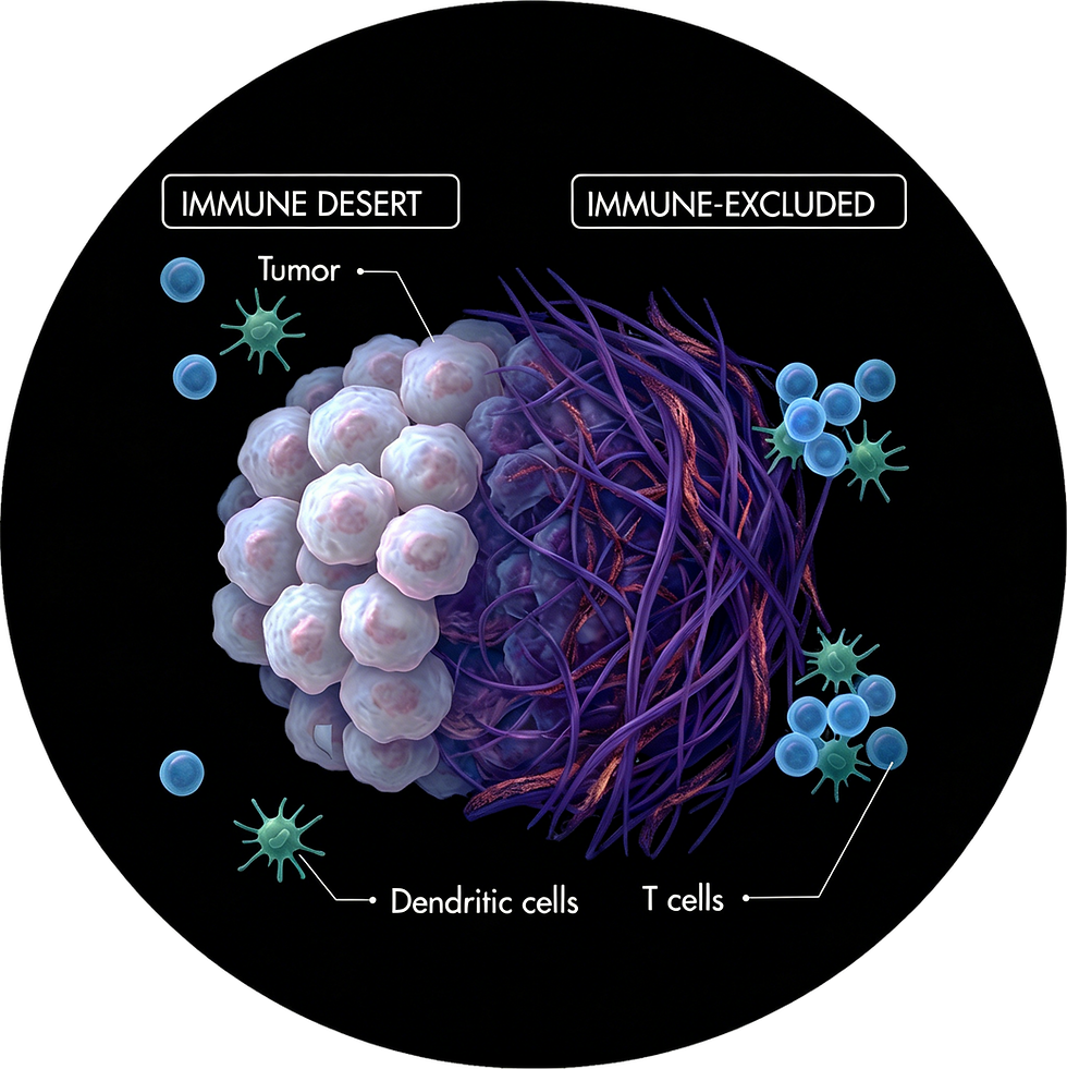 Diagram of immune desert and immune-excluded tumor types.
