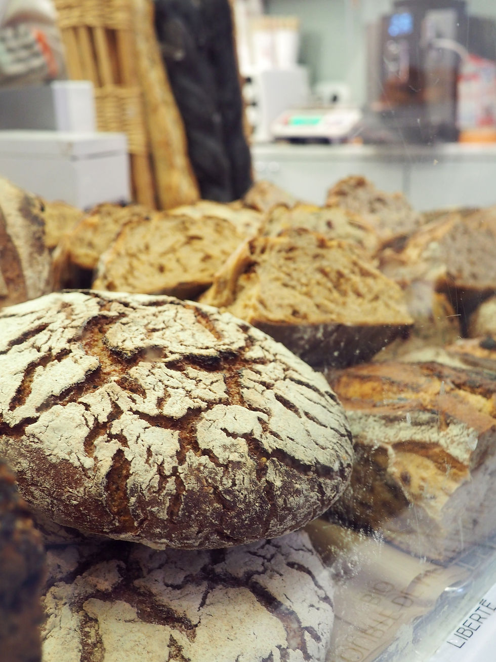 Bread at Rue Poncelet food market in Paris